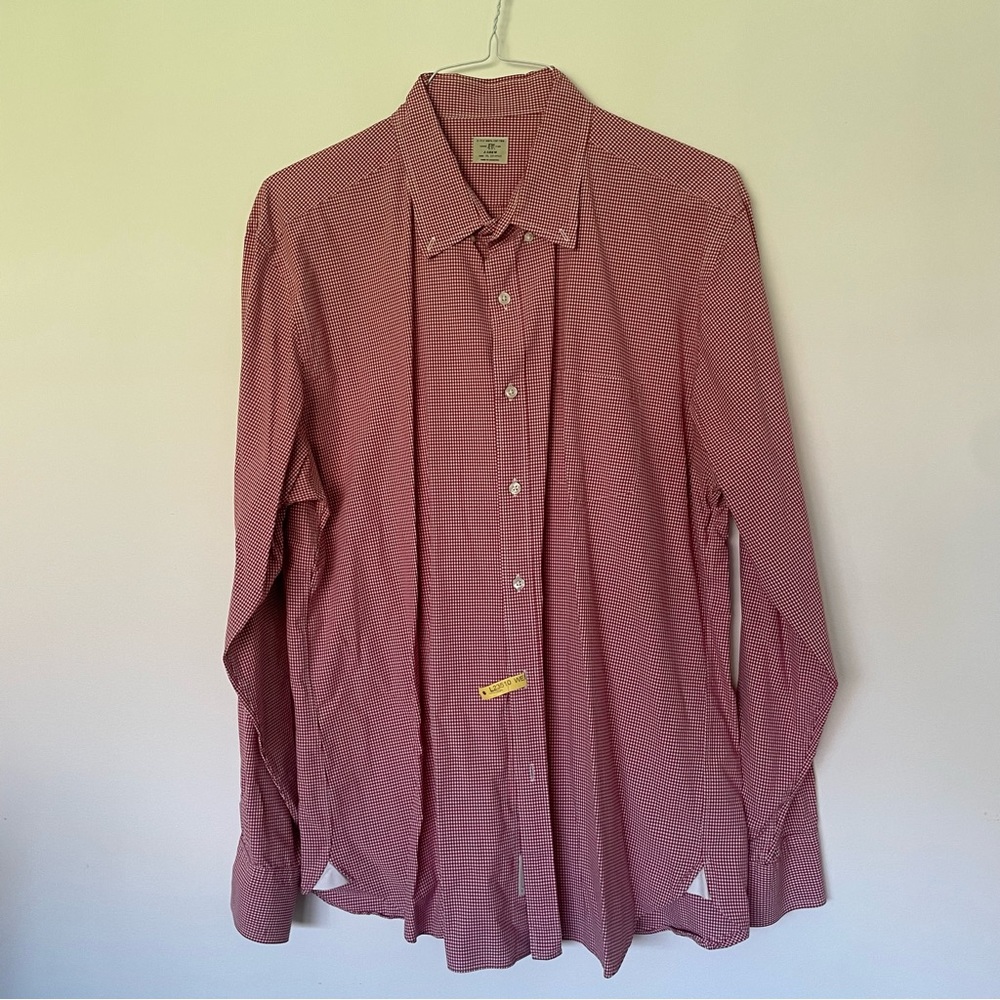Men’s J. Crew red gingham dress shirt